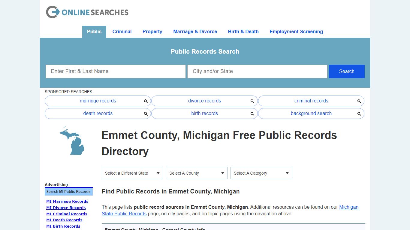 Emmet County, Michigan Public Records Directory