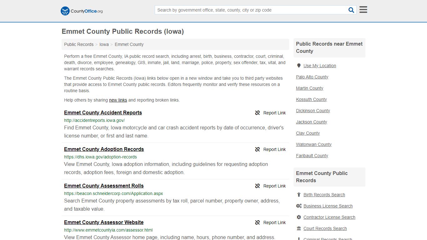 Public Records - Emmet County, IA (Business, Criminal, GIS, Property ...