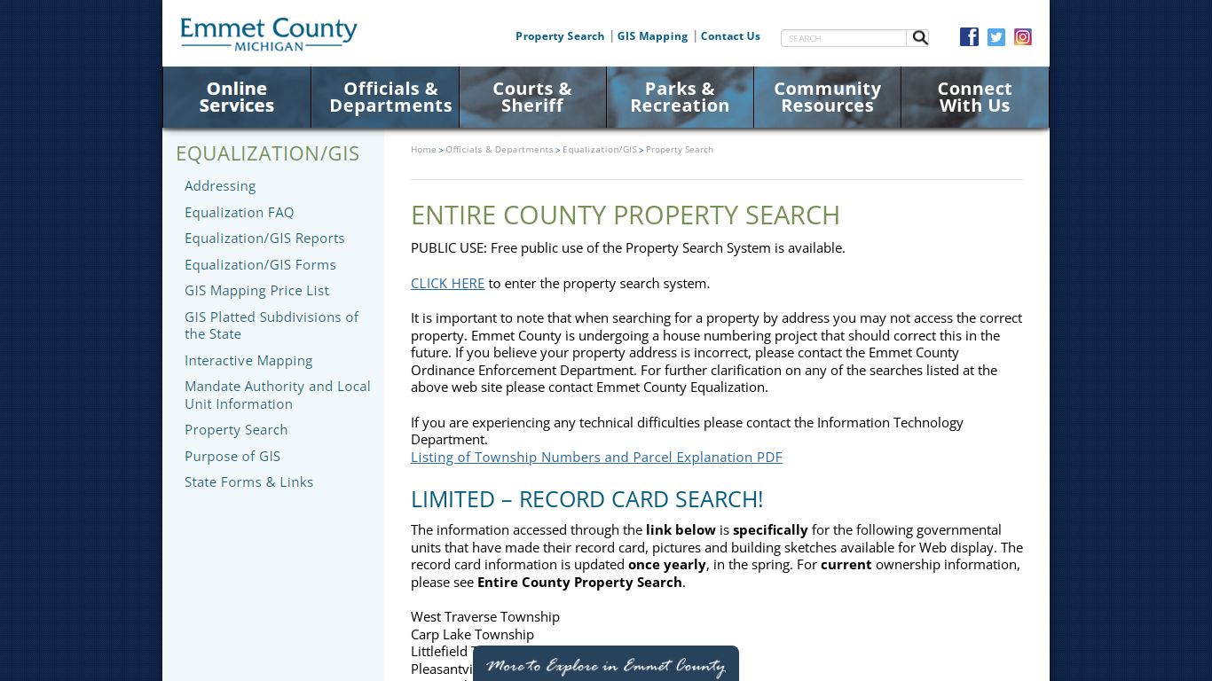 Emmet County Property Search